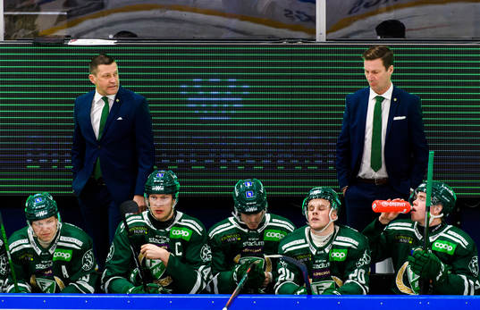 Färjestads assisterande tränare Pelle Prestberg och
