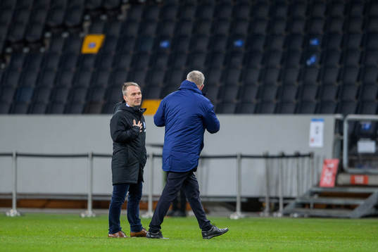 Martin Reim, head coach of Estonia and Janne Andersson,