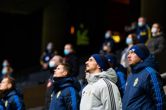 Zlatan Ibrahimovic and Andreas Granqvist of Sweden