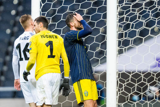 Marcus Berg of Sweden reacts