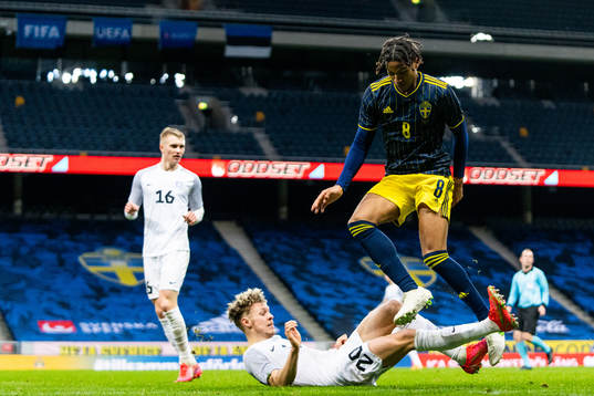 Markus Poom of Estonia and Jens-Lys Cajuste of Sweden