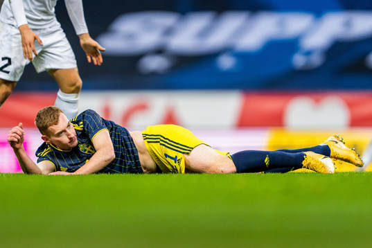 Dejan Kulusevski of Sweden lying down