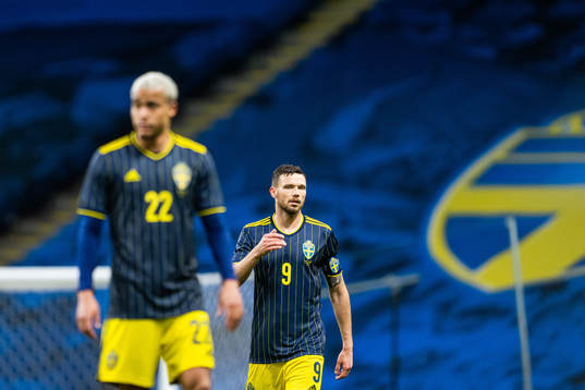 Robin Quaison and Marcus Berg of Sweden