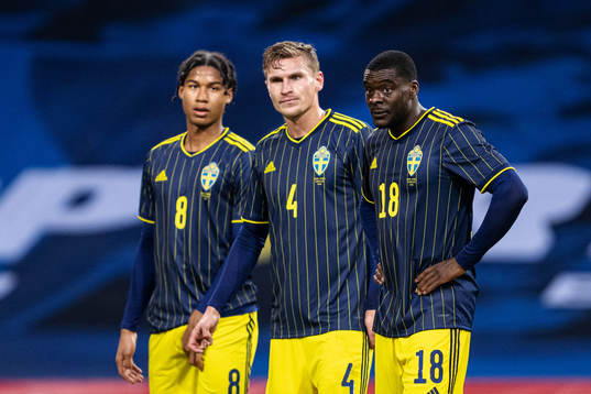 Jens-Lys Cajuste, Carl Starfelt and Ken Sema of Sweden