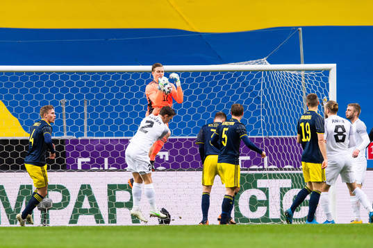 Goalkeeper Karl-Johan Johnsson with a save