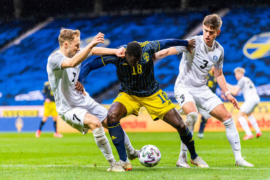 Sander Puri and Maksim Paskotsi of Estonia against Ken Sema