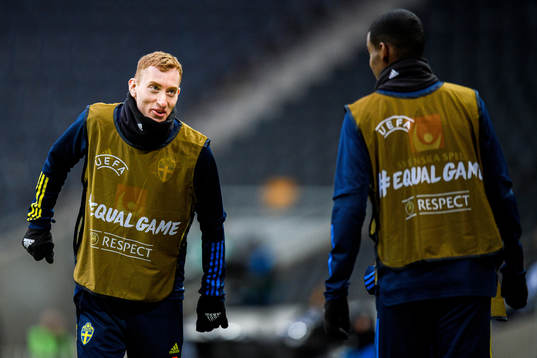 Dejan Kulusevski and Alexander Isak of Sweden