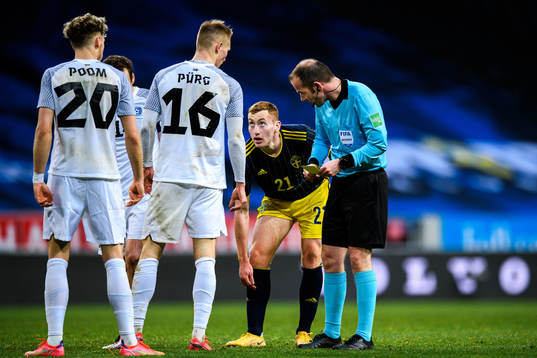 Dejan Kulusevski of Sweden in pain