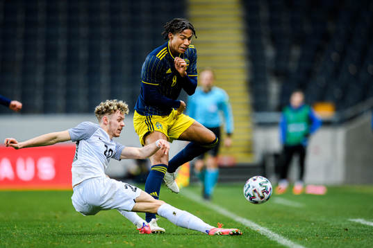 Markus Poom of Estonia and Jens-Lys Cajuste of Sweden