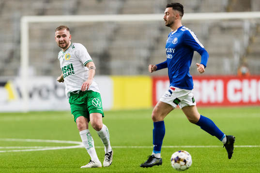 Hammarbys Darijan Bojanic och Trelleborgs Simon Amin