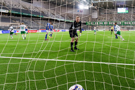 Trelleborgs målvakt Hampus Nilsson deppar