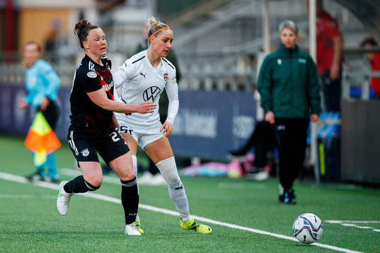 Marina Hegering of Bayern Munich and Sanne Troelsgaard of