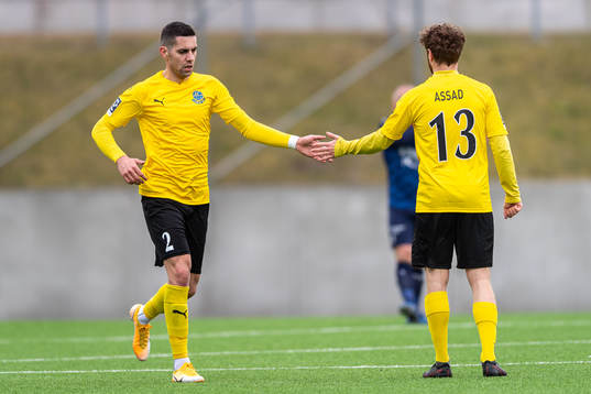 Lunds Bozidar Velickovic och Rebin Asaad jublar