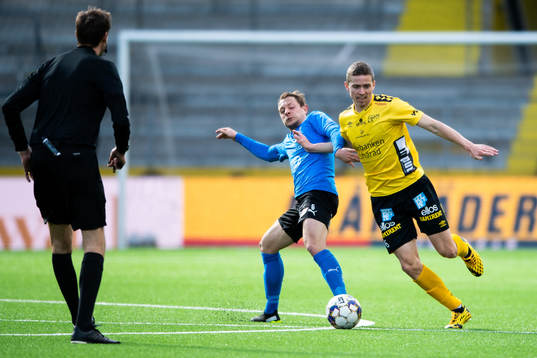 Halmstads Joel Allansson och Elfsborgs André Rømer