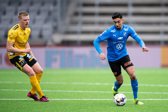 Halmstads Amir Al-Ammari och Elfsborgs Per Frick