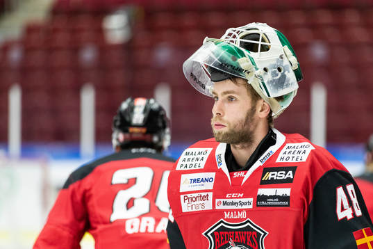 Malmö Redhawks målvakt Louis Ingvordsen