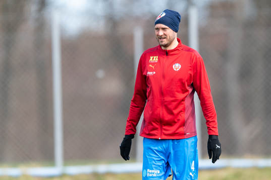 Helsingborgs Andreas Granqvist före träningsmatchen i