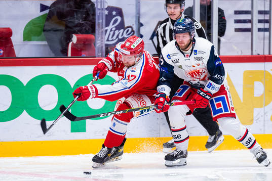 Timrås Johan Lindholm och Västerviks Oscar Pettersson