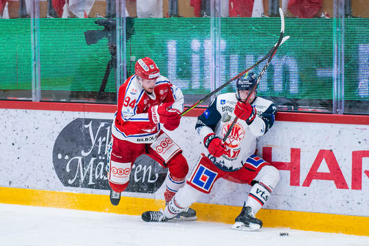 Timrås Sebastian Hartmann och Västerviks Ludvig Jardeskog