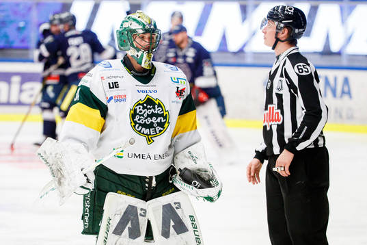 Björklövens målvakt Kevin Poulin deppar
