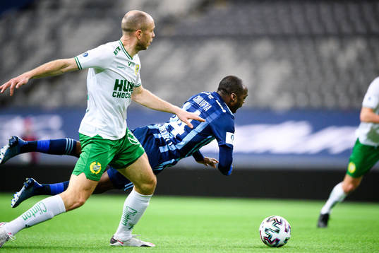 Hammarbys Jon Gudni Fjoluson och Djurgårdens Edward