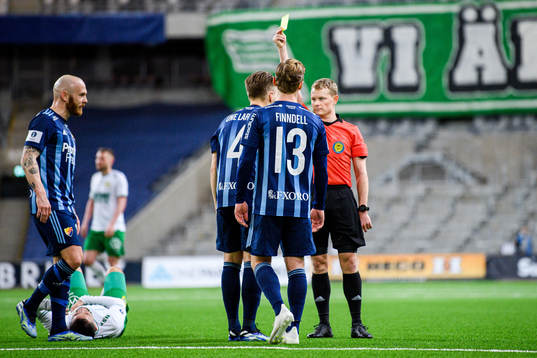 Djurgårdens Jacob Une Larsson får en varning