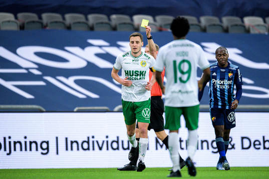 Hammarbys Jeppe Andersen får en varning