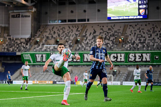 Hammarbys Vladimir Rodic och Djurgårdens Elliot Käck