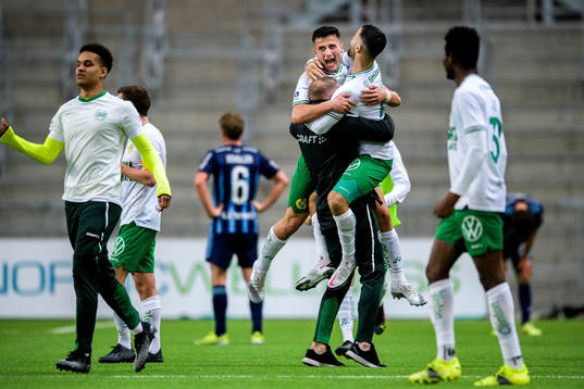 Hammarbys Astrit Selmani , Mohanad Jeahze och Darijan