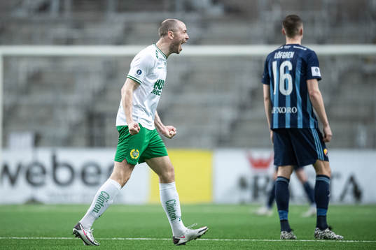 Hammarbys Jon Gudni Fjoluson jublar