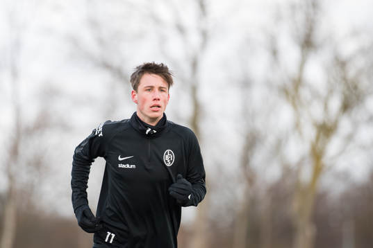 under en fotbollsträning med Landskrona