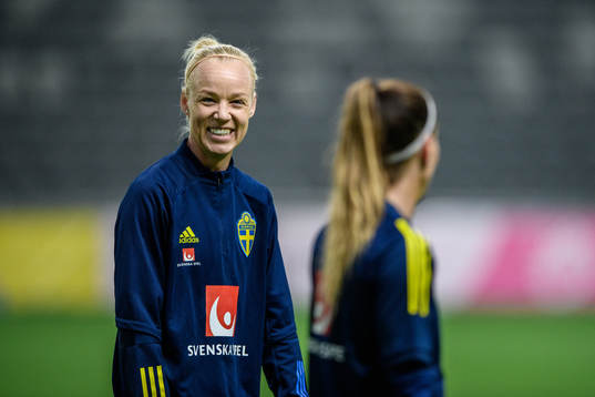 Caroline Seger and Kosovare Asllani of Sweden