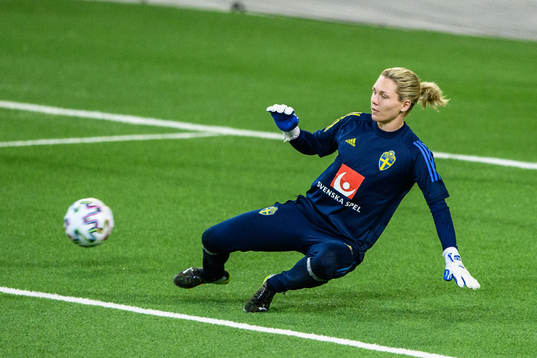 goalkeeper Jennifer Falk of Sweden
