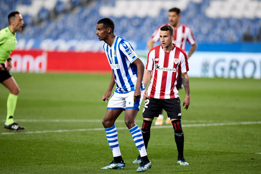Alexander Isak of Real Sociedad looks