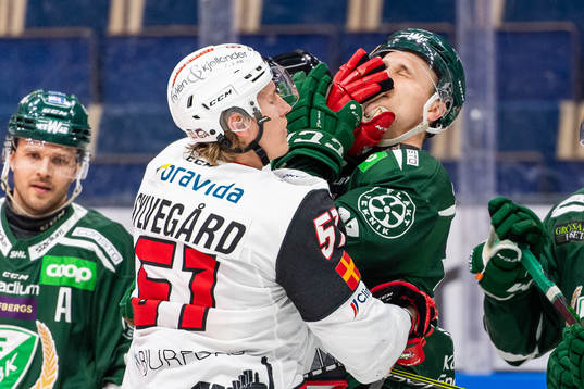 Malmö Redhawks Tobias Ekberg och Färjestads Adam Ginning