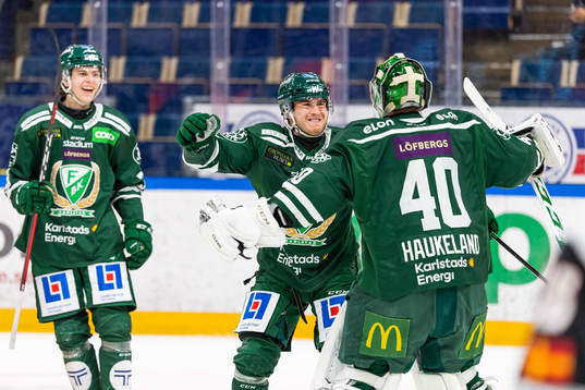 Färjestads Albert Johansson, Michael Lindqvist och