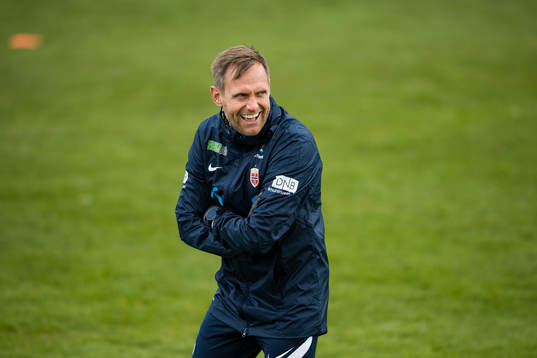 Coach Martin Sjögren of the Norwegian national football