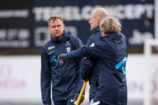Coach Martin Sjögren of the Norwegian national football