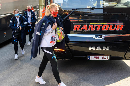 Kristine Bjørdal Leine of Norway arrives