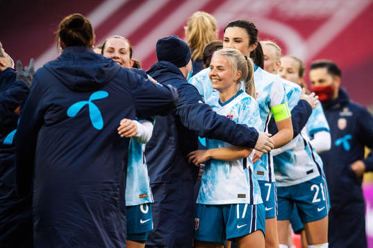 Emilie Woldvik of Norway celebrates