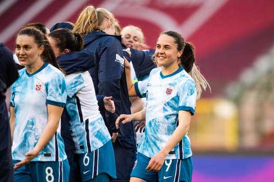 Heidi Elisabeth Ellingsen of Norway celebrates