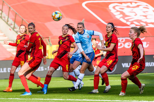Kristine Bjørndal Leine of Norway fights for the ball