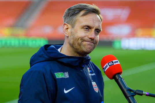 Martin Sjögren, head coach of Norway is interviewed by the