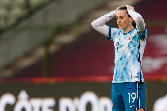Elisabeth Terland of Norway look dejected
