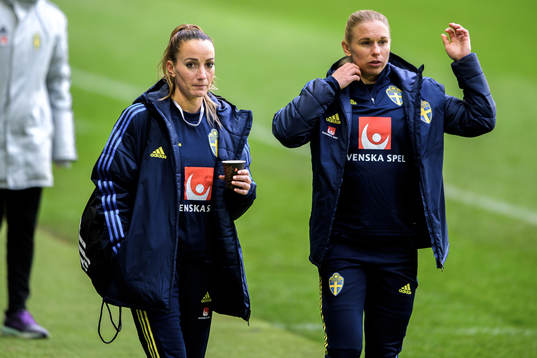Kosovare Asllani and Jonna Andersson