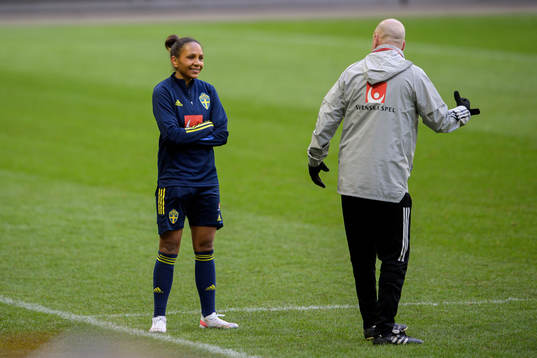 Madelen Janogy and Magnus Wikman, assistant coach