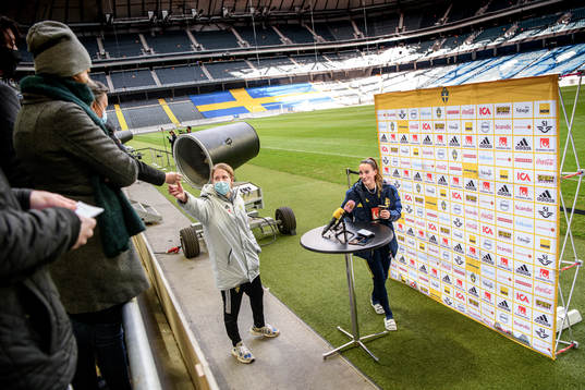 Fredrik Madestam, press officer and Kosovare Asllani
