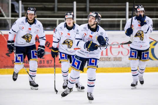 Visby/Romas Ville Heikkinen jublar