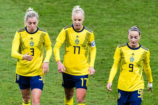 Linda Sembrant, Caroline Seger and Kosovare Asllani of