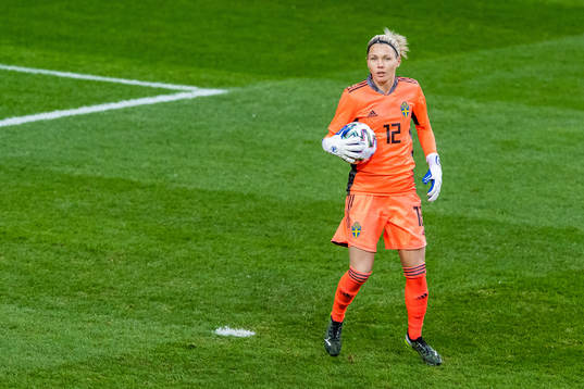 Goalkeeper Jennifer Falk of Sweden